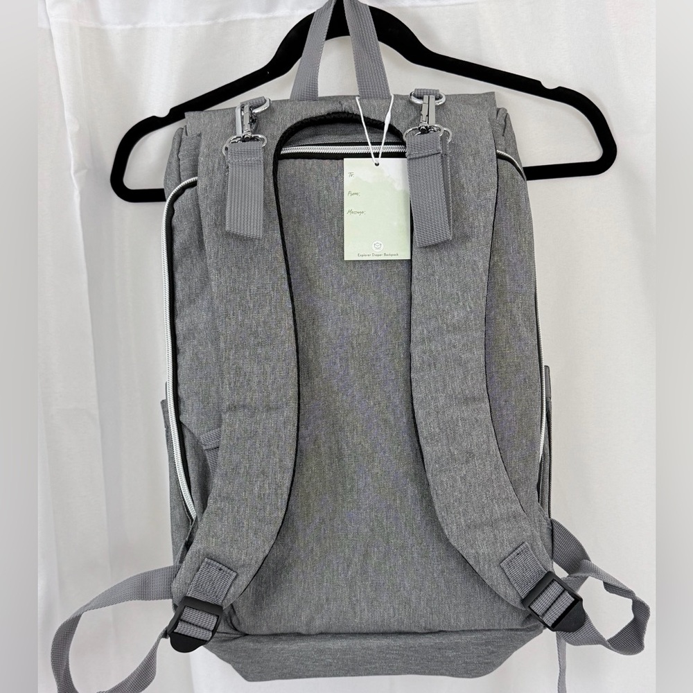 Large Travel/Explorer Oxford Gray Waterproof Insulated Backpack Diaper Bag for 2 - Picture 12 of 13